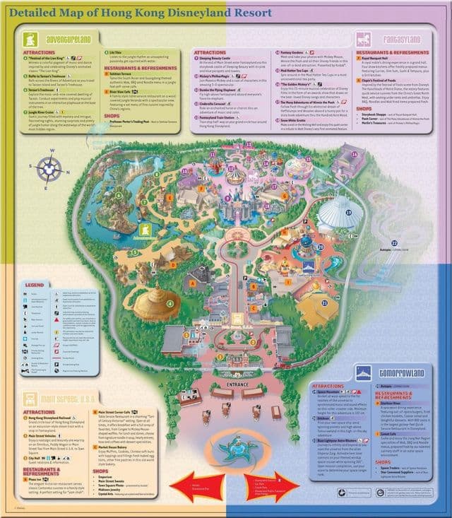 Mapa parku Disneyland w Hongkongu