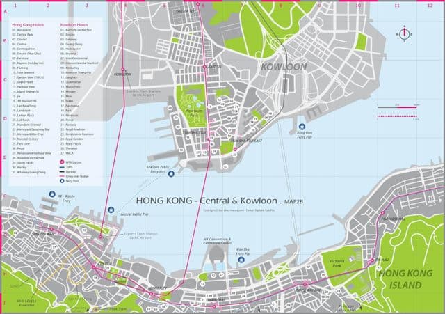 Mapa centrum Hongkongu