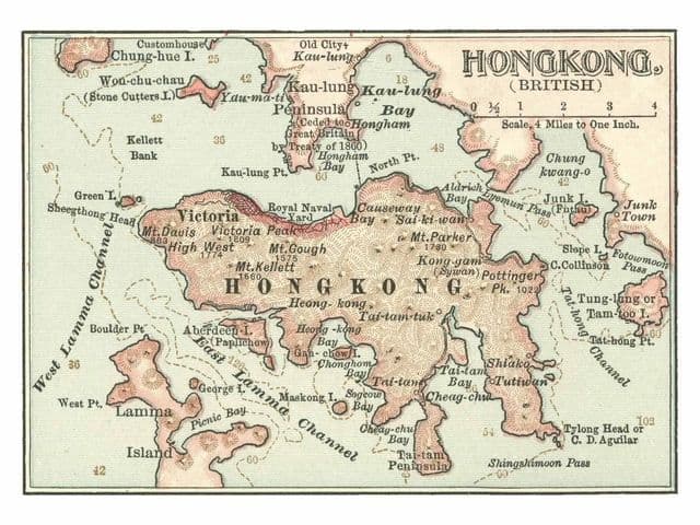 Antyczna mapa Hongkongu